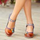 Genuine Leather Hook & Loop Floral Embellished Comfy Mary Jane Heels Genuine Leather Hook & Loop Floral Embellished Comfy Mary Jane Heels